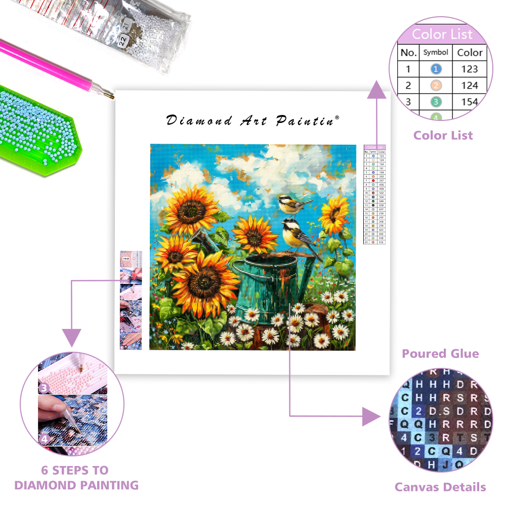 Abstract sunflower - Diamond Painting