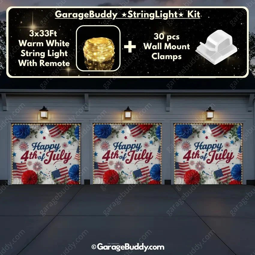 Happy 4th of July | Patriotic Garage Door Cover