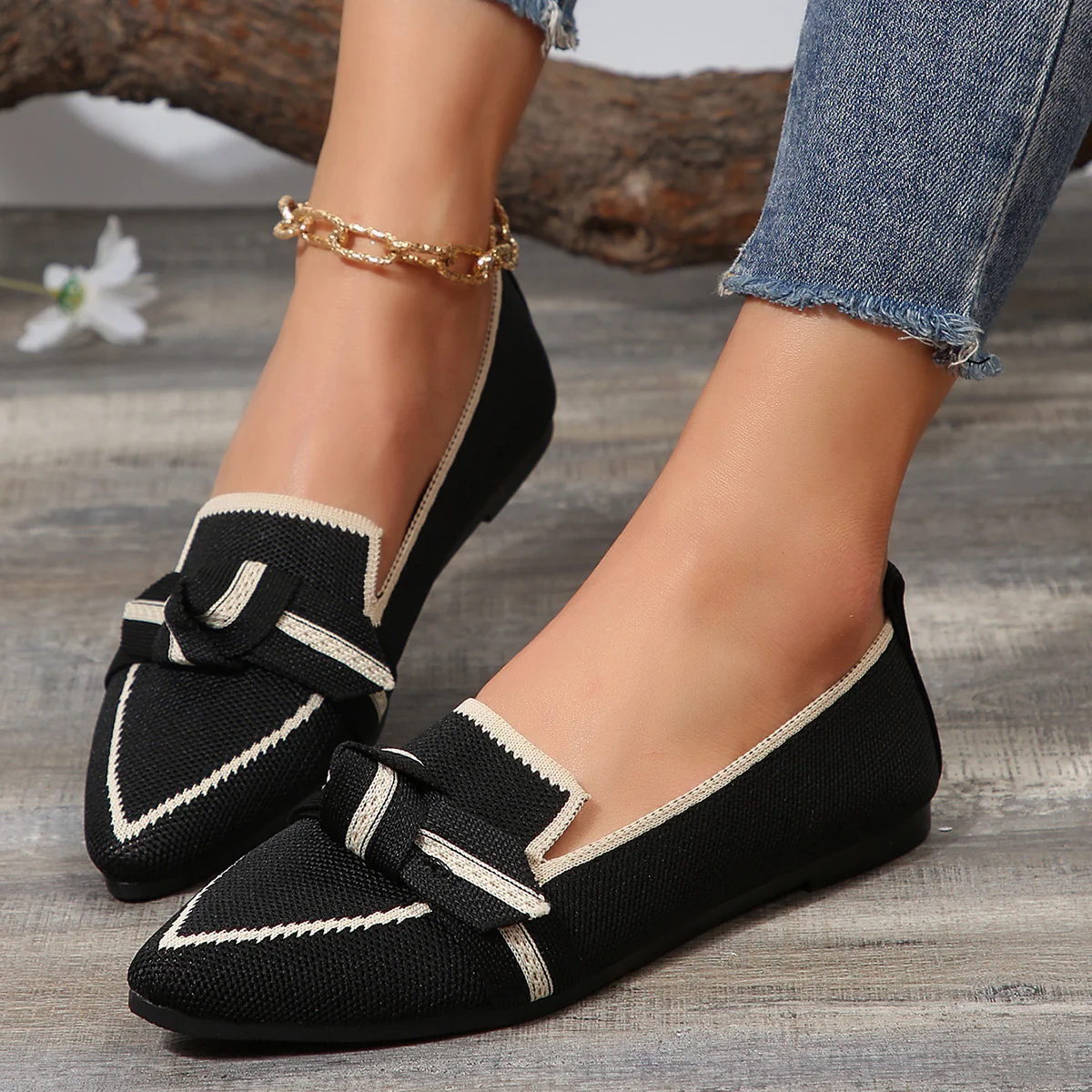 Point Toe Mesh Flat Slip-Ons  (multiple color options)