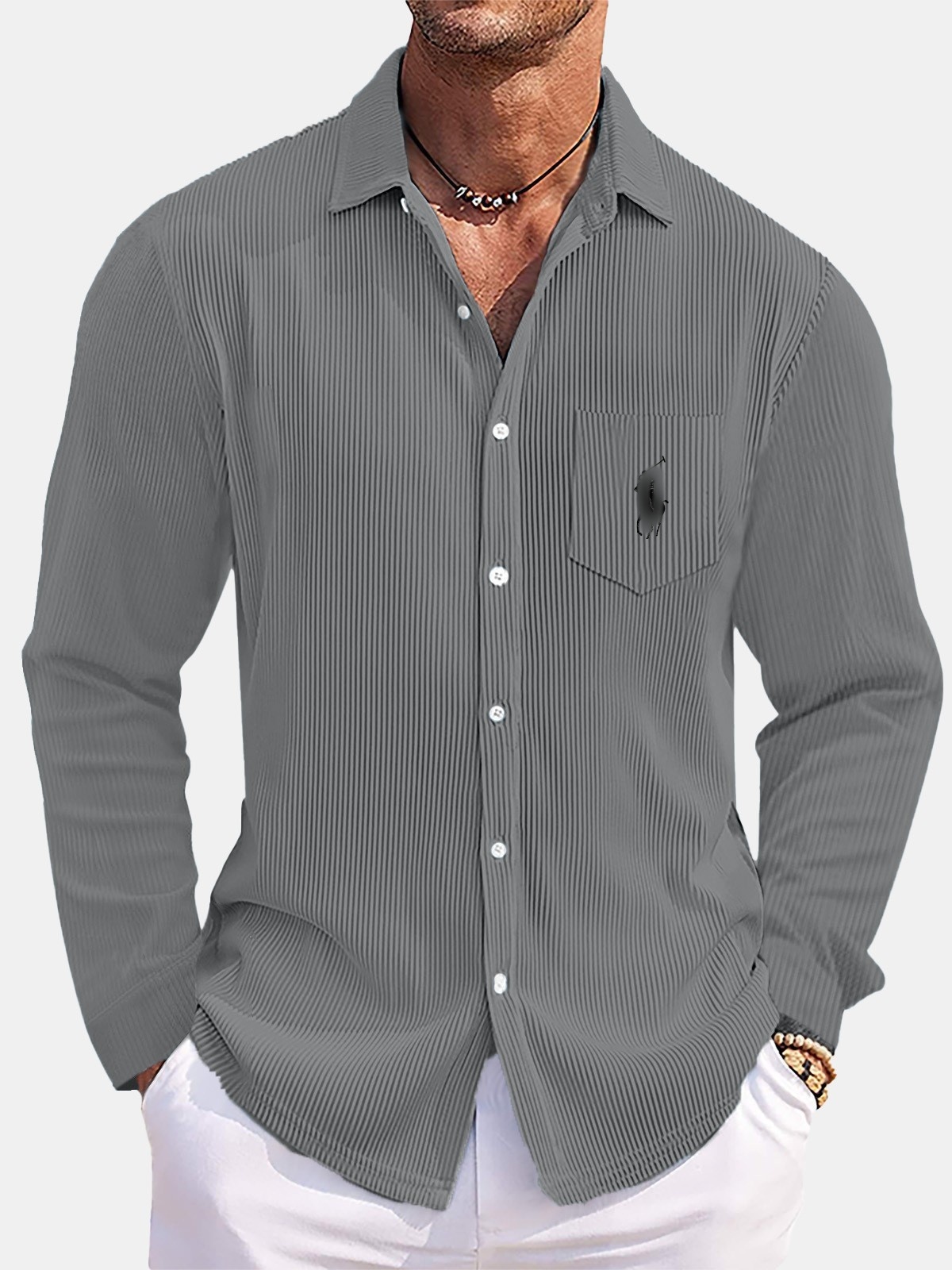 🔥Last Day Promotion!🔥RL Men's Striped Long-Sleeve Shirt