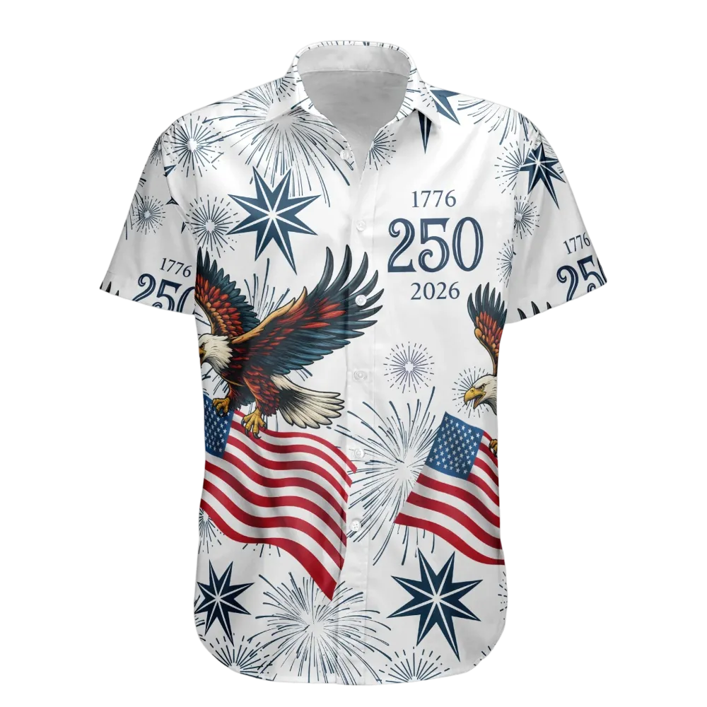 Retro Hawaii 250 Years of Freedom 1776 - 2026 Eagle Patriotic Shirt