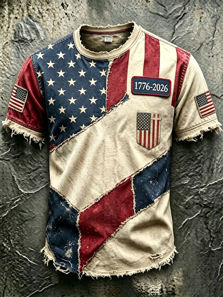 Men'S Retro 250Th Anniversary American Faith Short-Sleeve T-Shirt