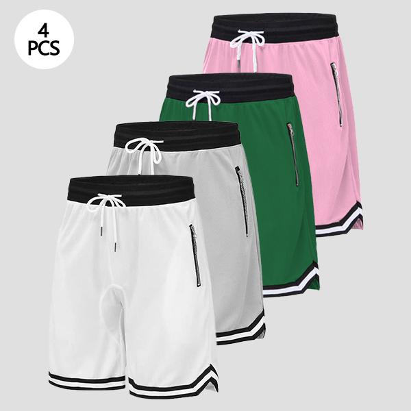 Men's Casual Athletic Shorts with Zippered Pockets