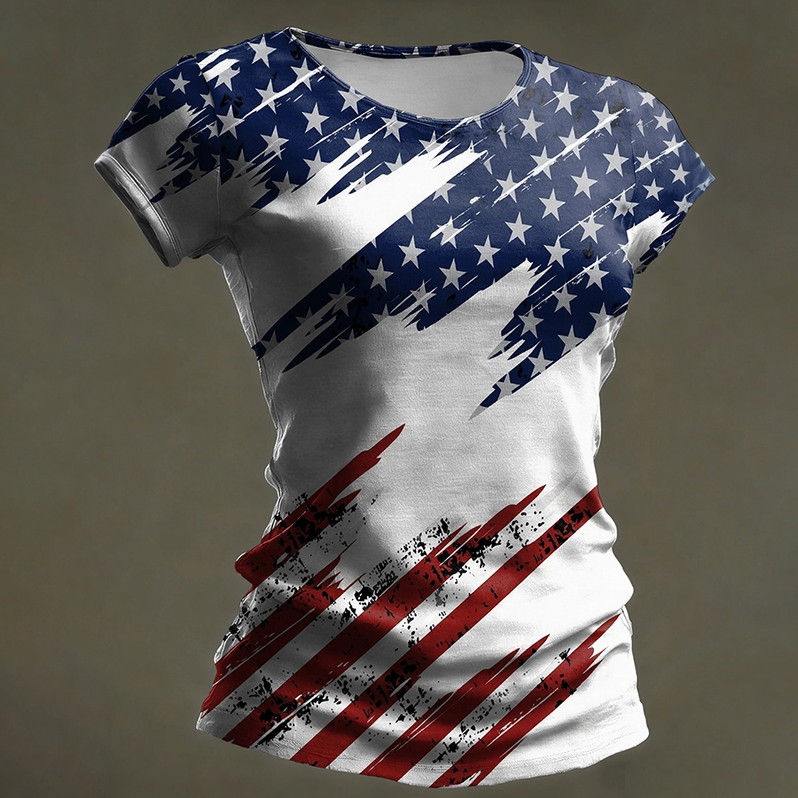 Women's American 250th Anniversary Commemorative Print Casual T-Shirt