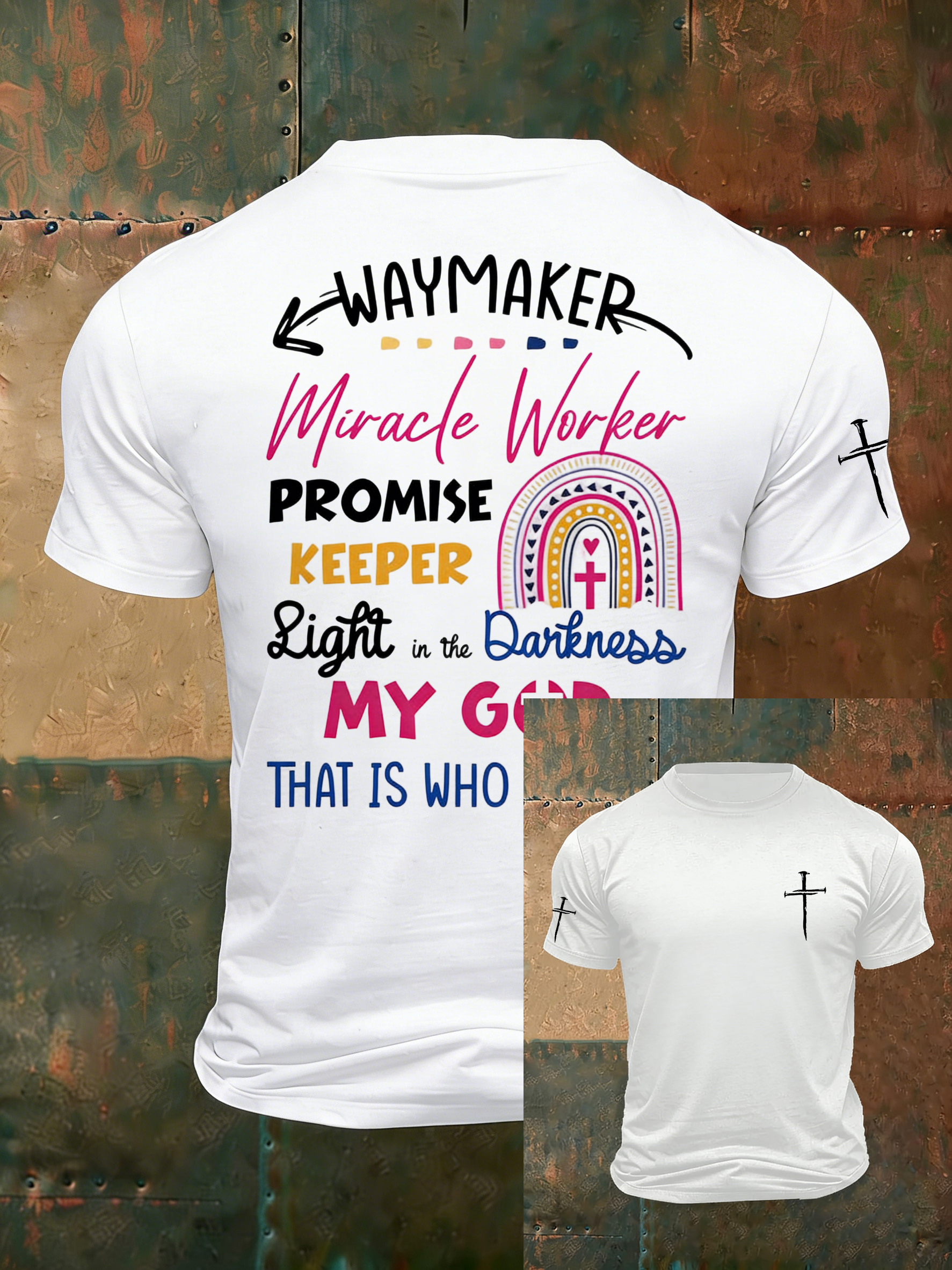 Men'S Casual Faith Jesus Letter Printed Round Neck T-Shirt