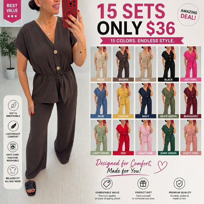 Brook Plain Button Front Co-Ord Set