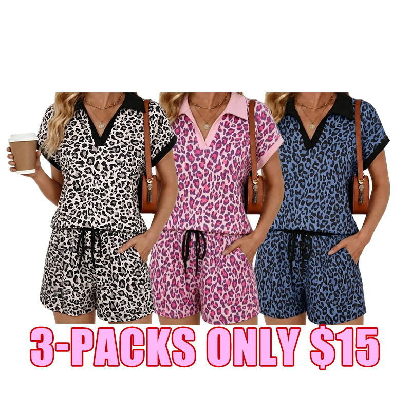 Women's Everyday Lounge V-Neck Shorts 2 Piece Set