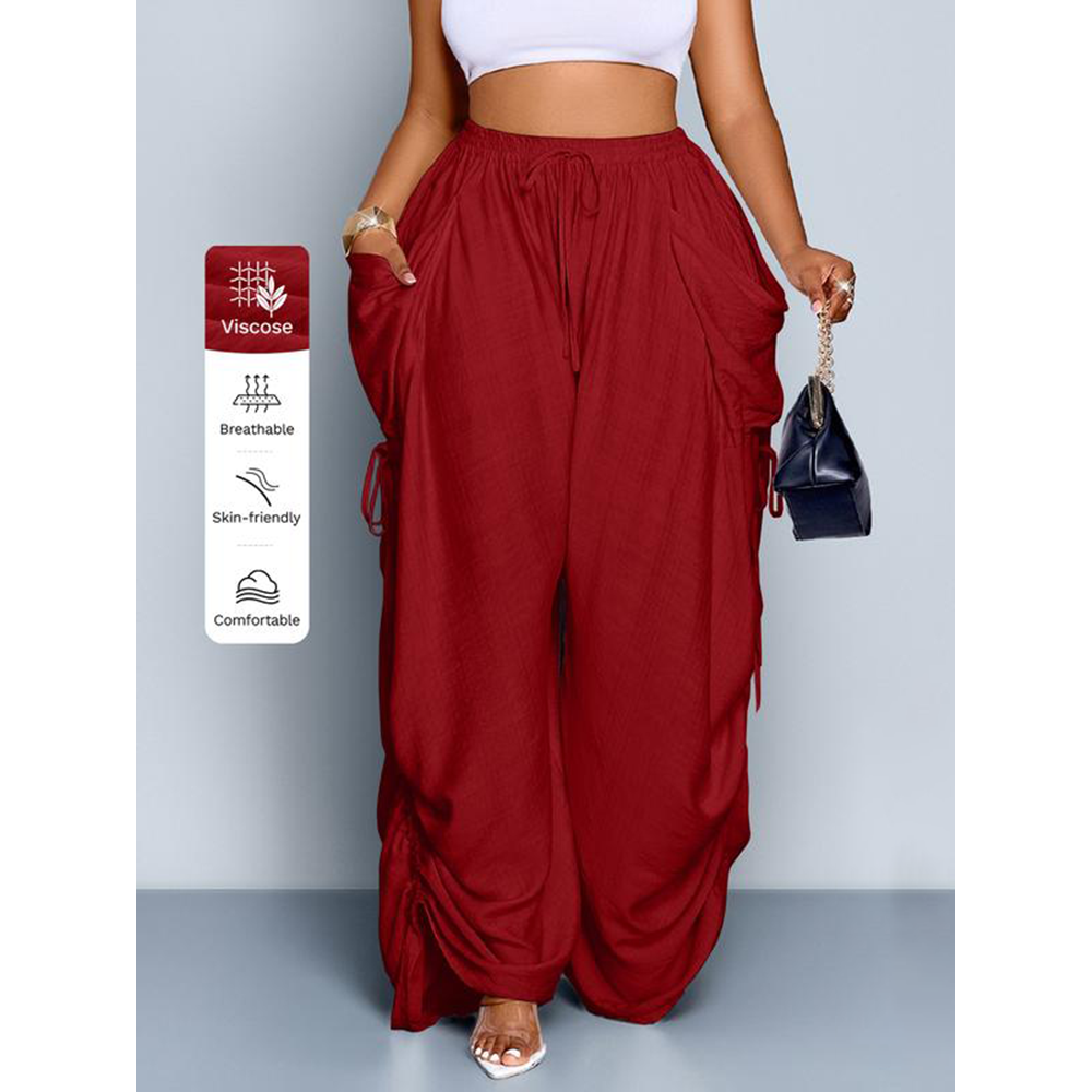 Women's Casual Loose Wide Leg Woven Pants