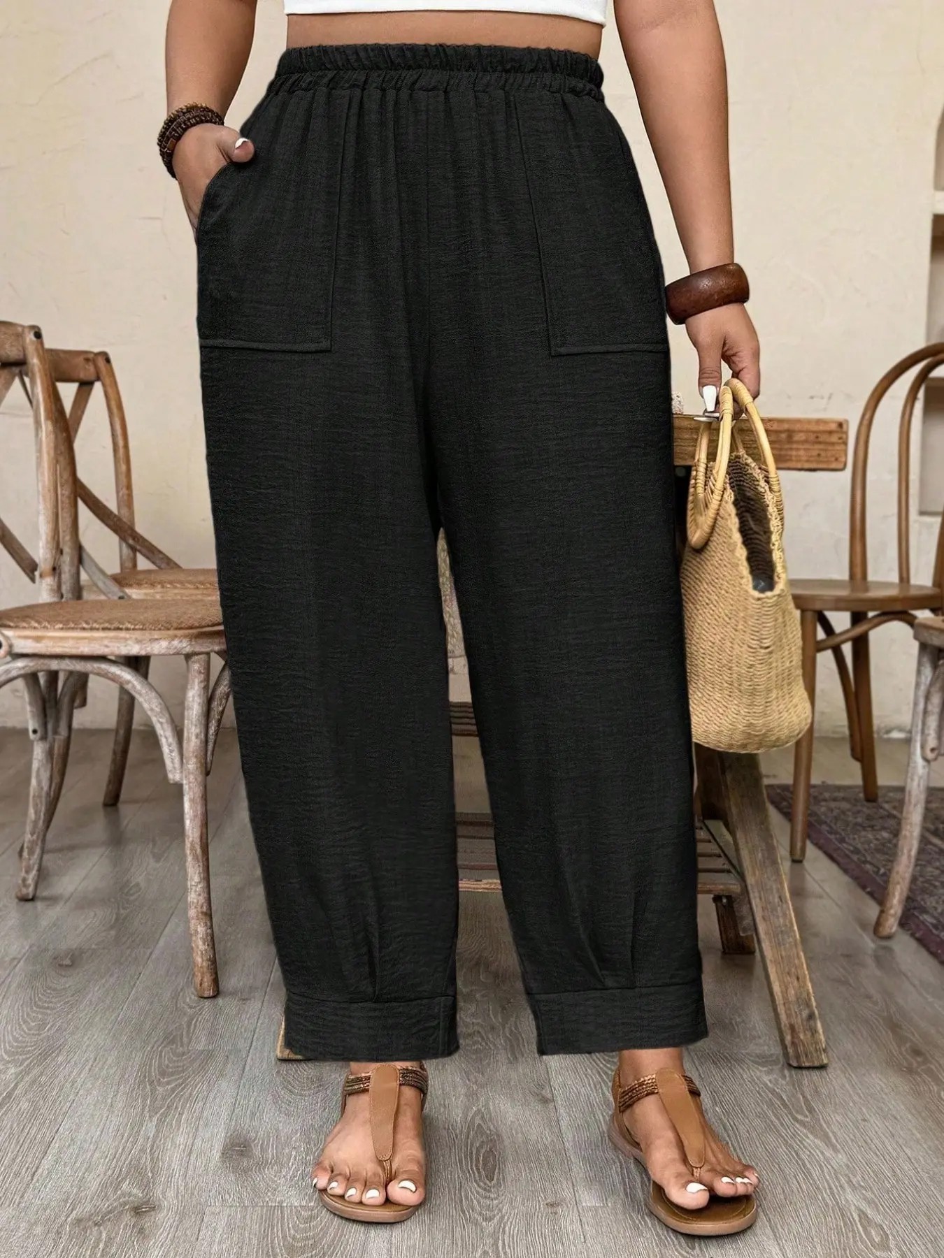 🔥Women's Casual Elastic Waist Lounge Pants – Lightweight Loose Fit Everyday Trousers