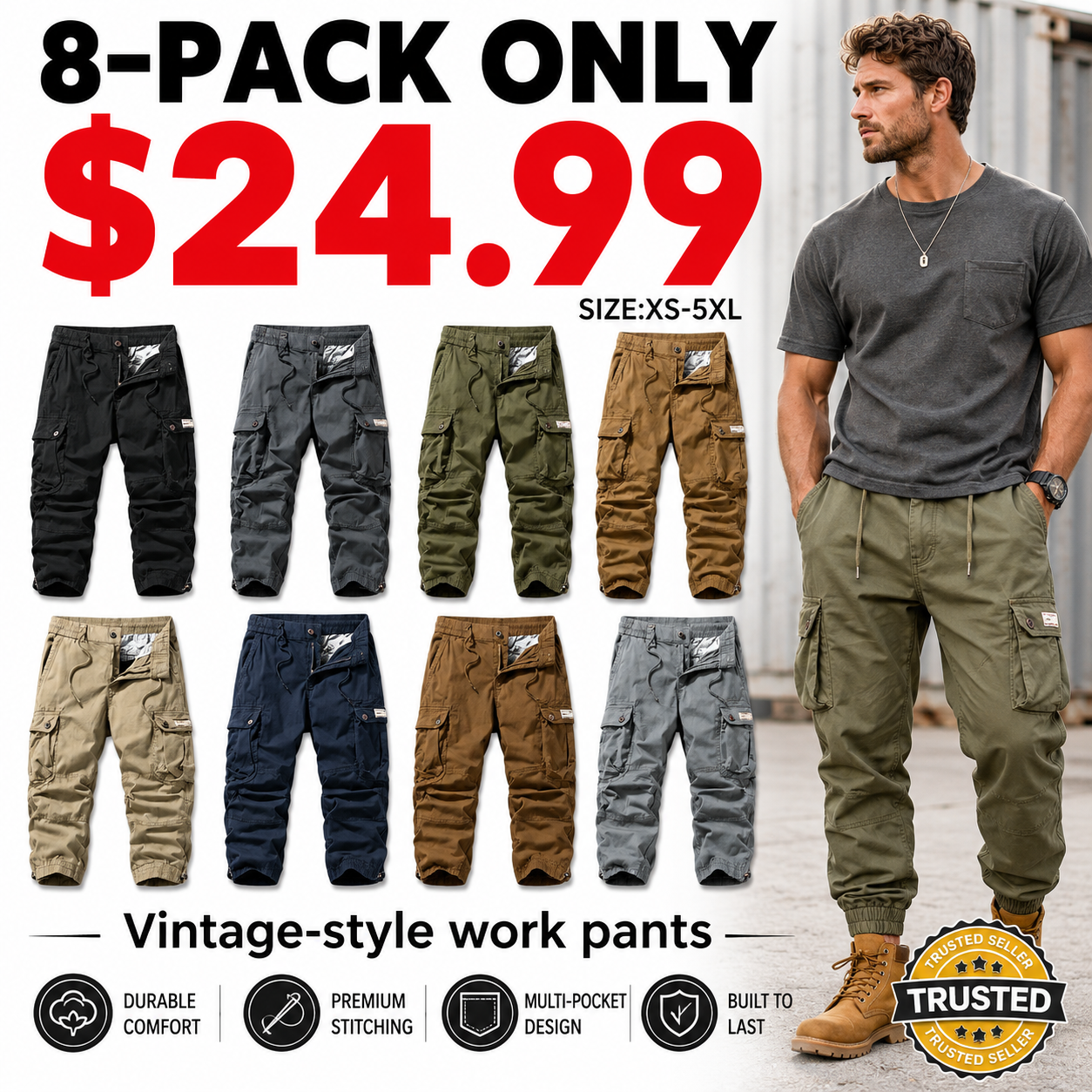 Men's Stylish Trousers – Versatile Cargo Pants