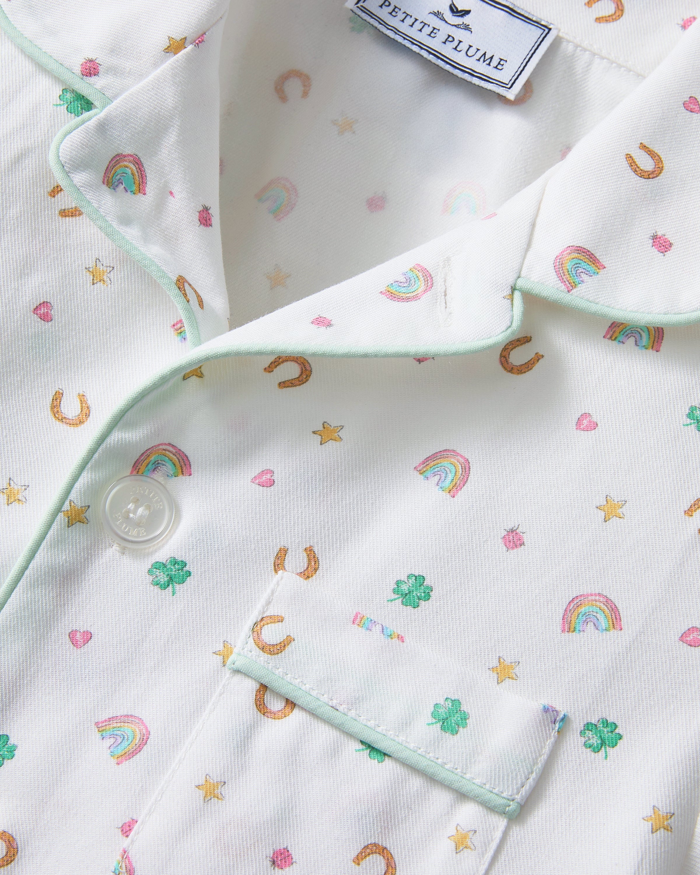 Kid's Twill Pajama Set in Good Luck Charms