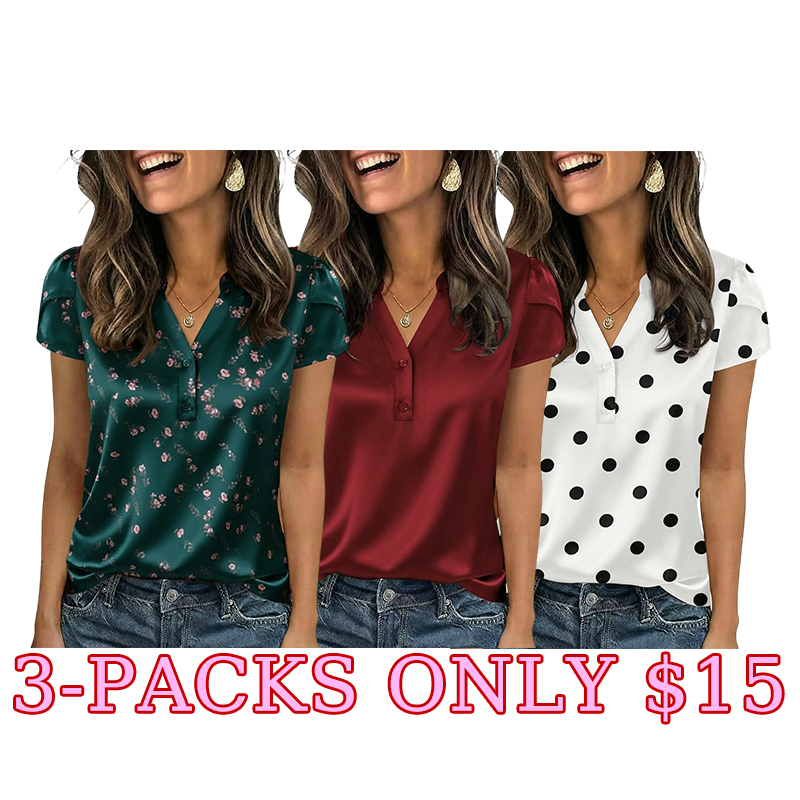 ✨ Silky Chic V-Neck Satin Blouse