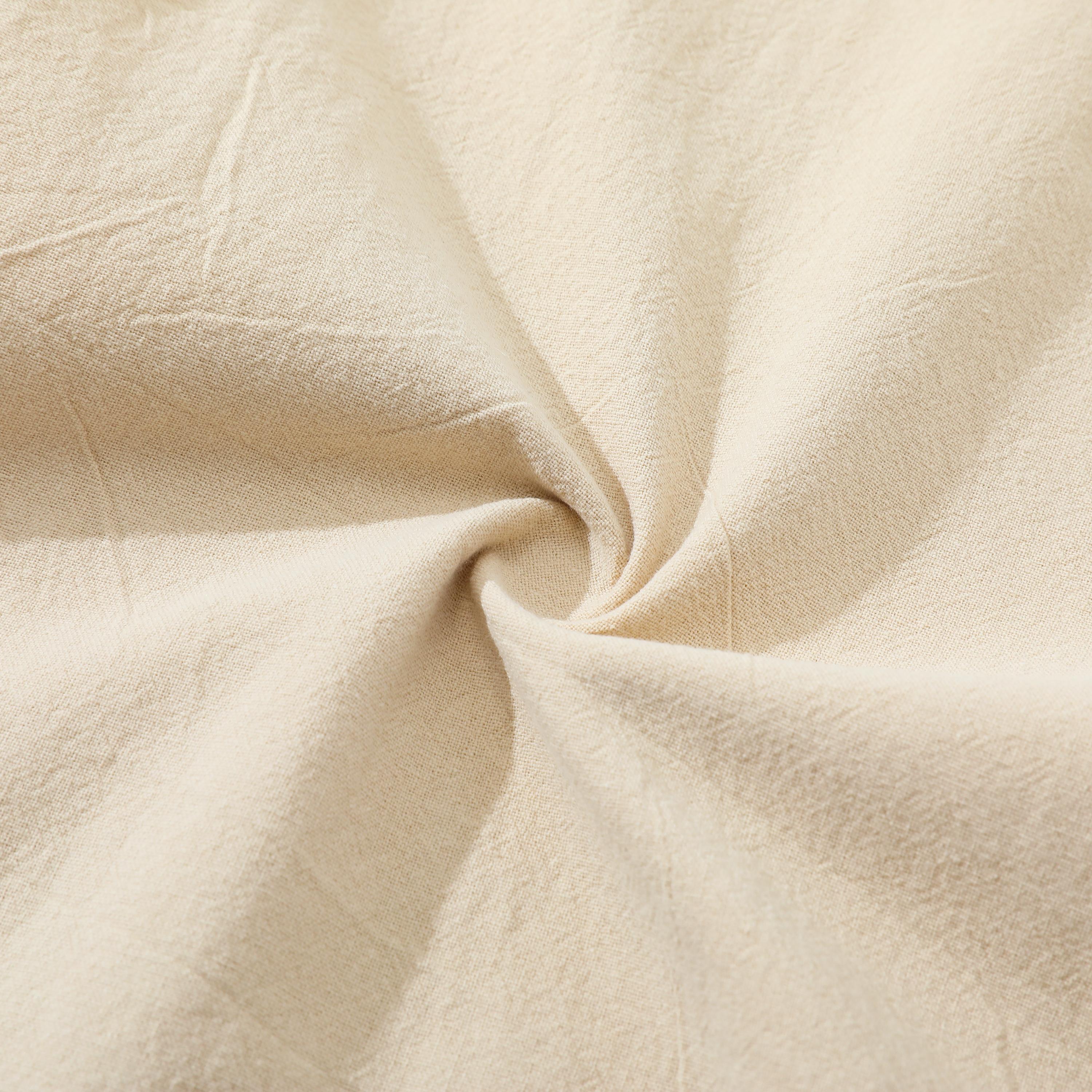 Minimalist Cotton-Linen Pants with Elastic Drawstring Waist