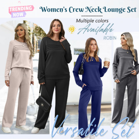 🔥LAST DAY💓Women's Crew Neck Top & Drawstring Pants Set