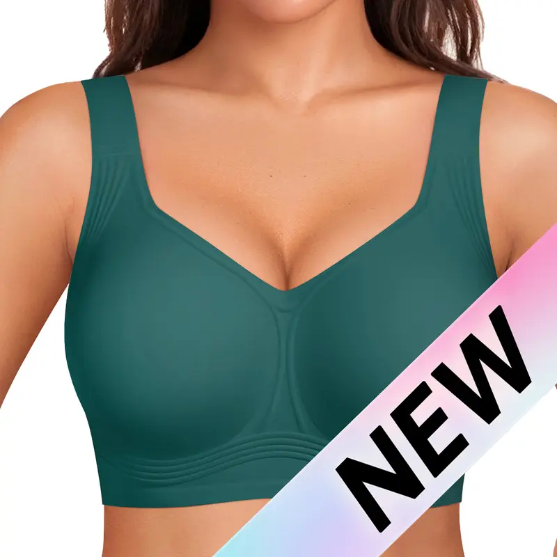 Women Jelly Bras Wirefree Full Coverage No Underwire Everyday Bras Comfortable Wireless Padded Tshirt Bra