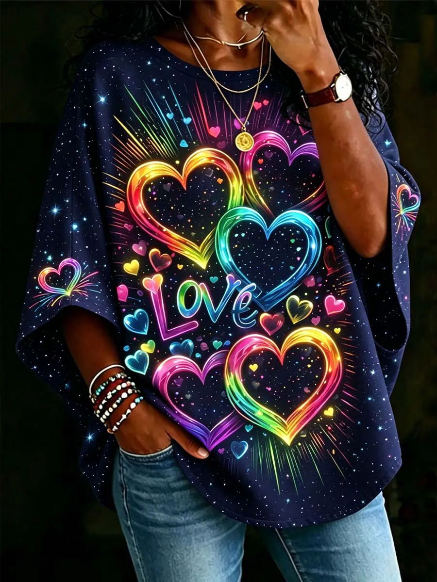 African Women's Rainbow Love Hearts Art Print T-Shirt
