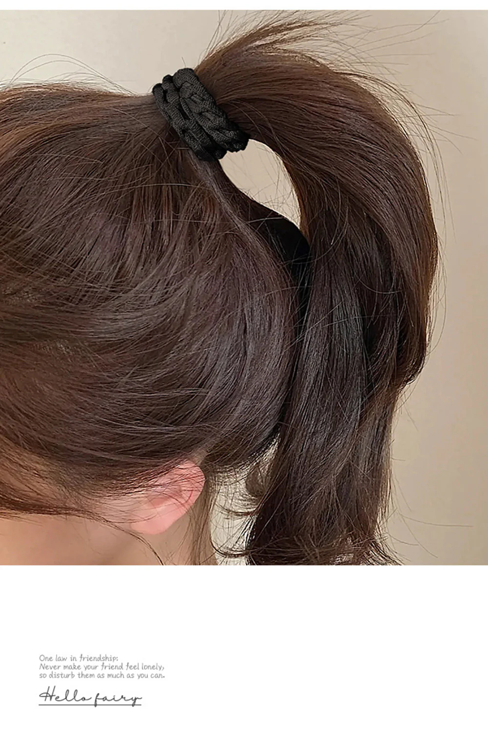 Camel 5pcs Solid Crochet Stretch Hair Tie
