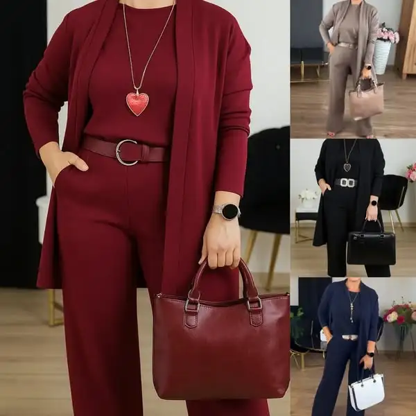 ⏳Time-Limited Special⏰Elegant 6-piece set including long cardigan, top and pants💞