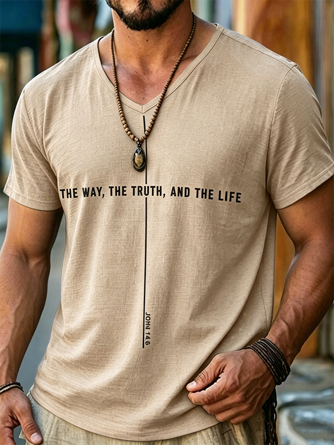 The Way The Truth And The Life John 14:6 Christian V Neck T-Shirt