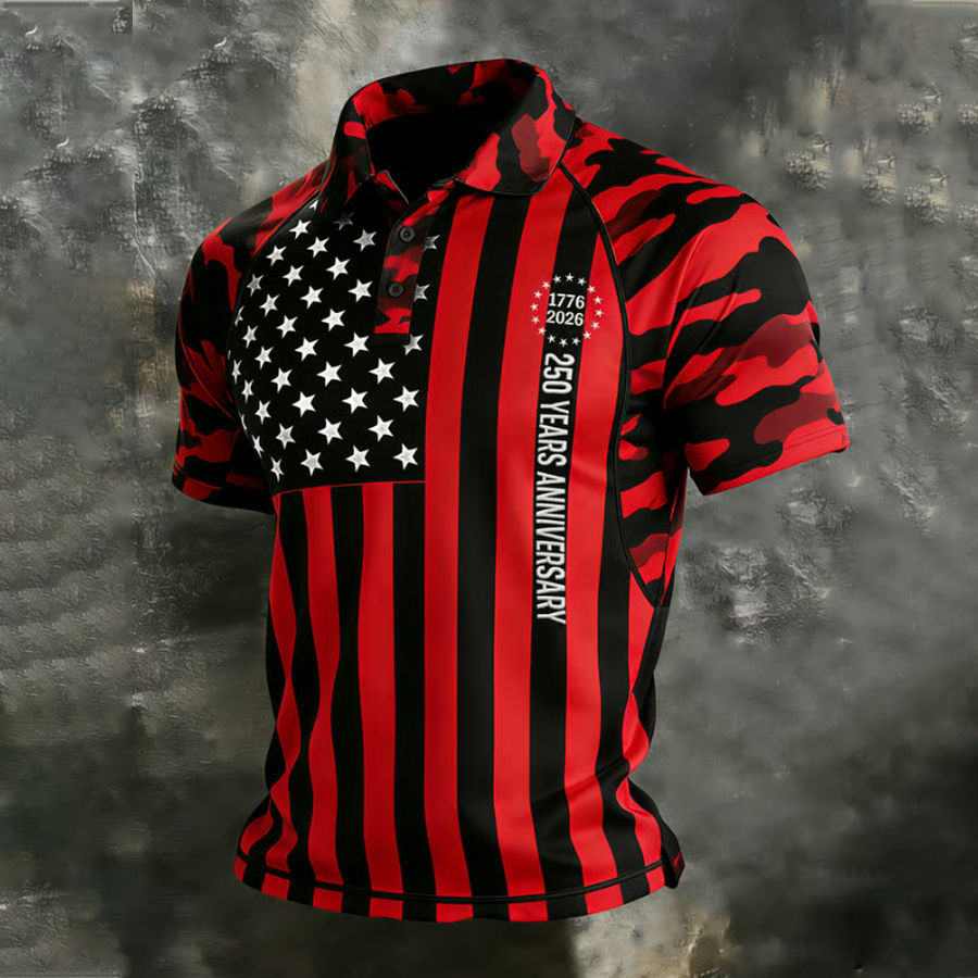 Men's American Flag Pattern Design Top