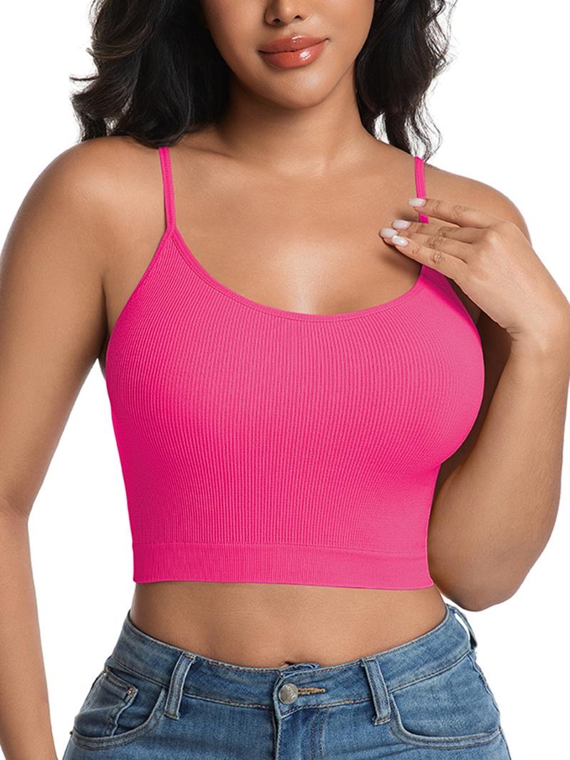 Women's Solid Wireless Bra, Stretchy Comfortable Breathable Bra
