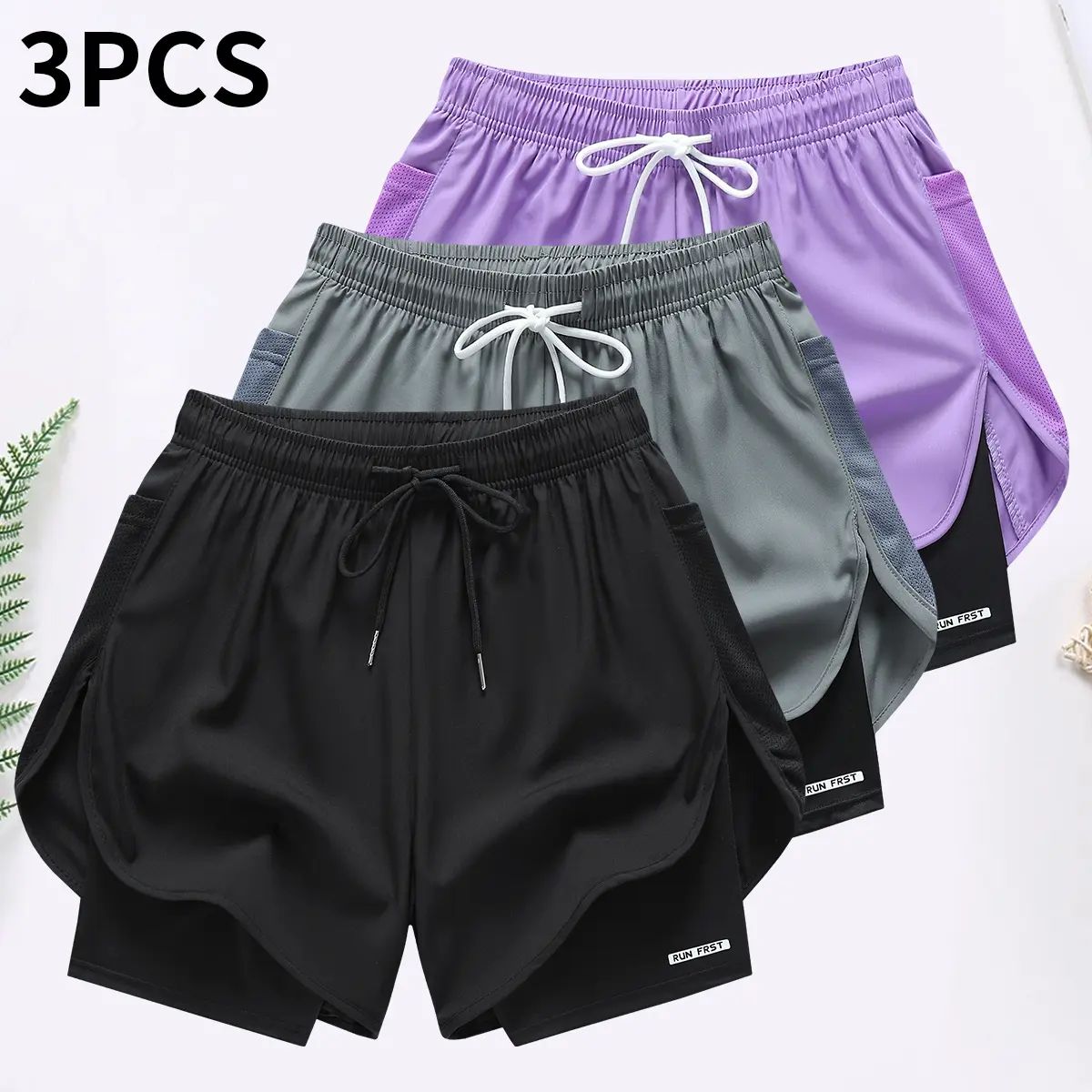 Quick Dry Breathable Athletic Shorts with Inner Liner & Adjustable Waistband