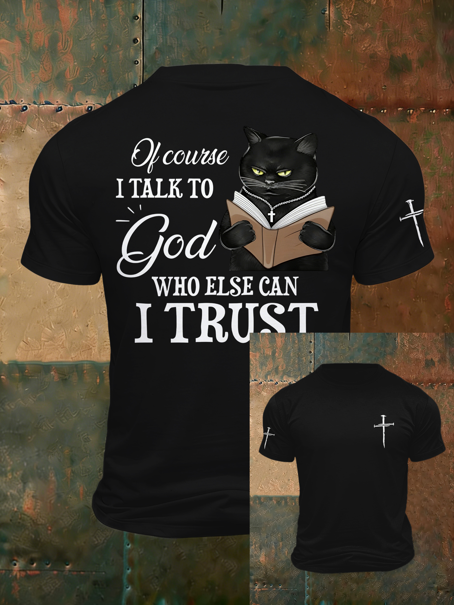 Men'S Casual Faith Jesus Letter Printed Round Neck T-Shirt