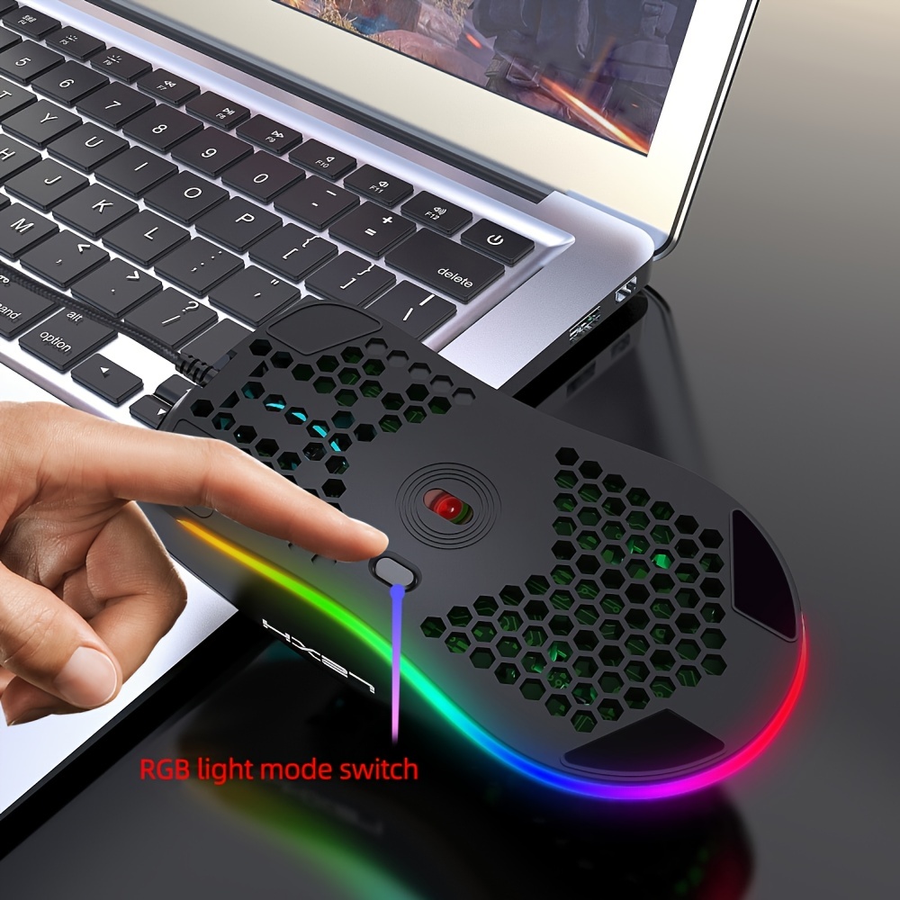 Wired Gaming With RGB Lighting Mouse