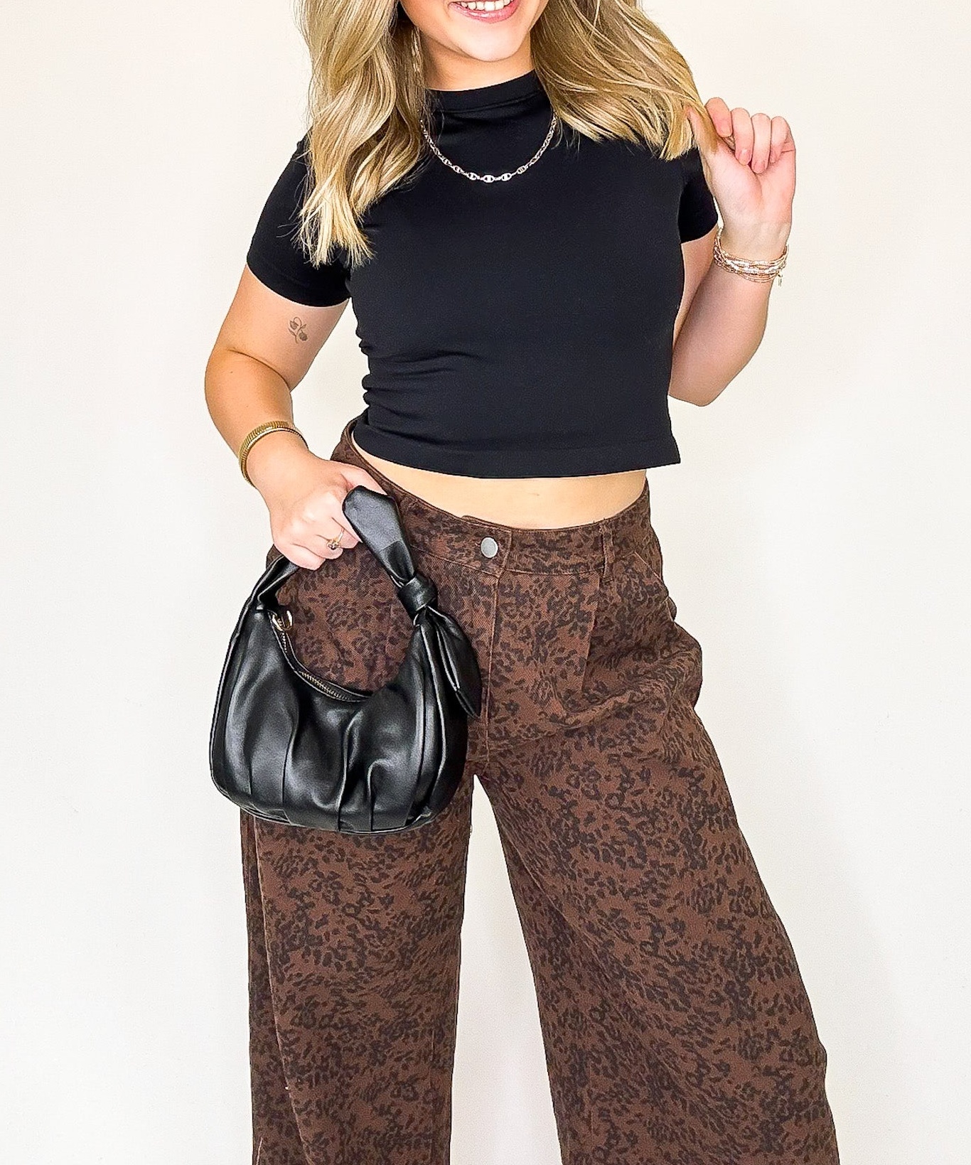 The Luxe Prowl Animal Print Pleated Pants