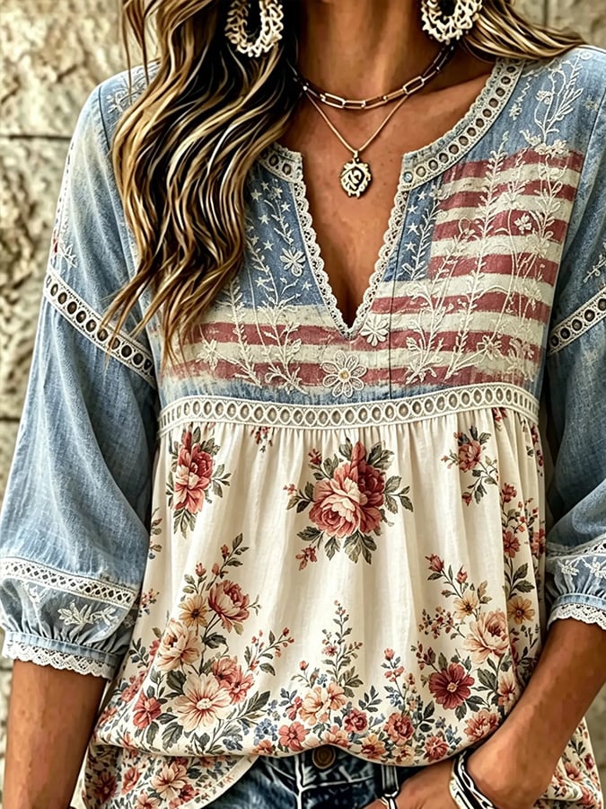 Women'S Casual Printed Top