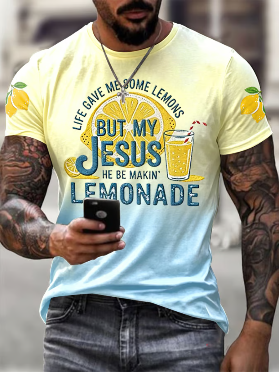 Men's Summer Jesus Printed T-shirt