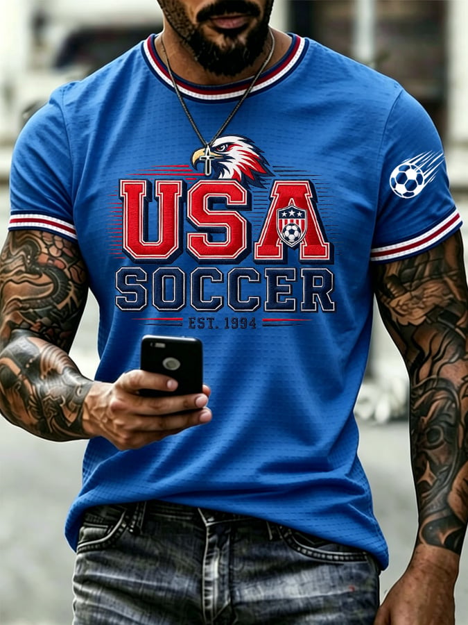 Men's soccer Print Waffle-Knit T-Shirt