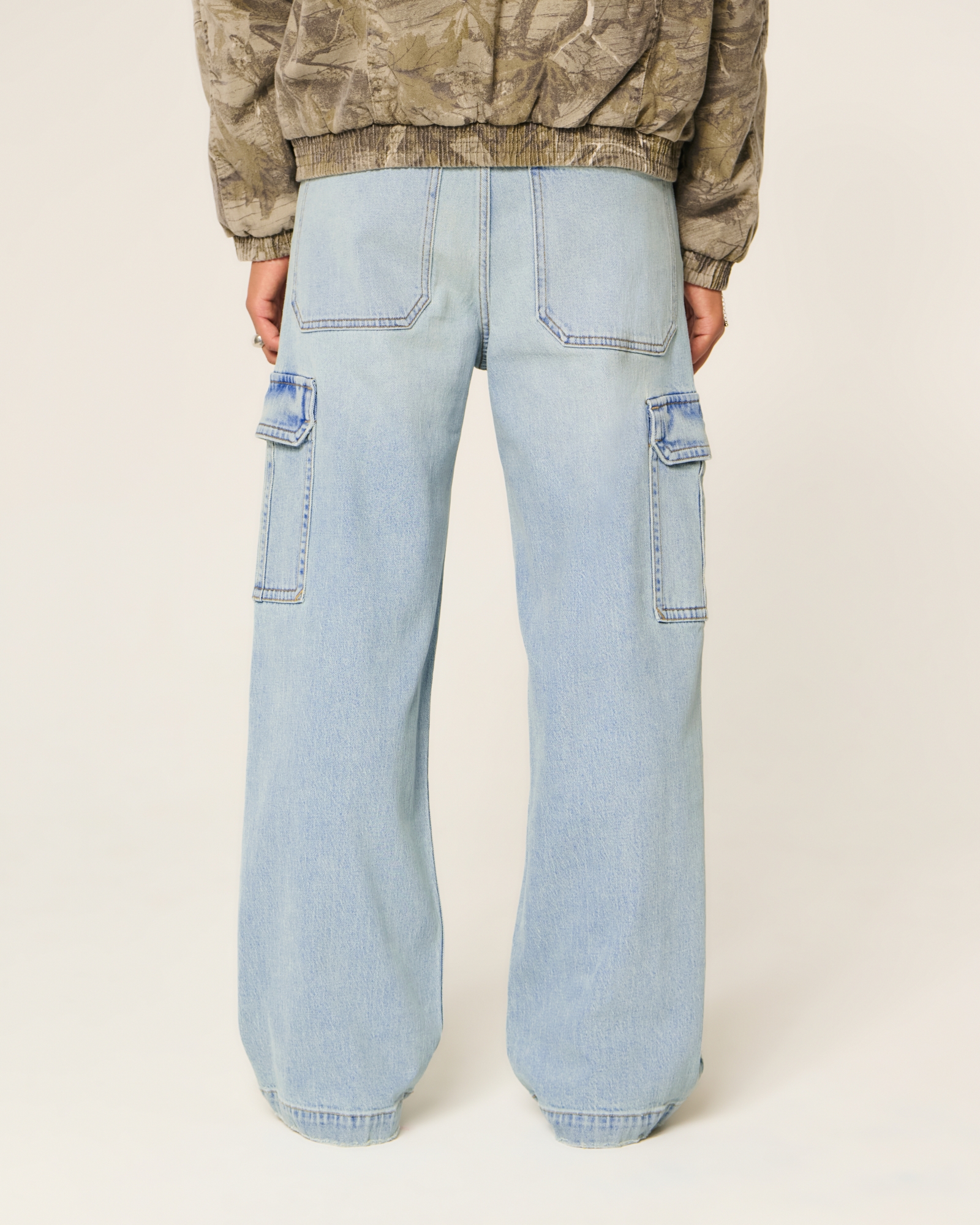 Dark Wash Logo Embroidery Super Baggy Jeans