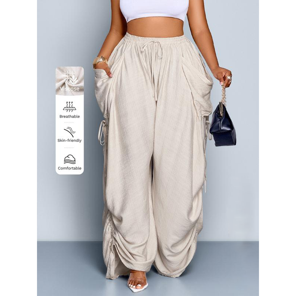 Women's Casual Loose Wide Leg Woven Pants