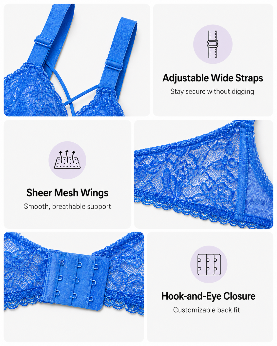 Pretty Floral Lace Comfort Bra