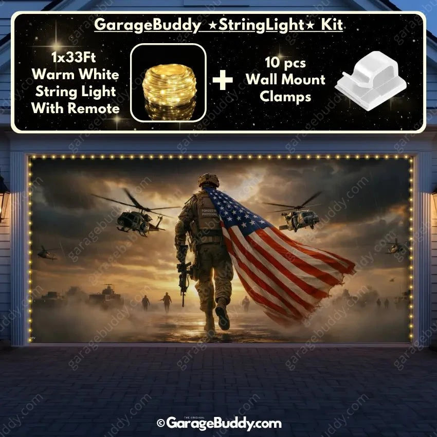 Forged In Freedom | Patriotic Veterans Garage Door Cover