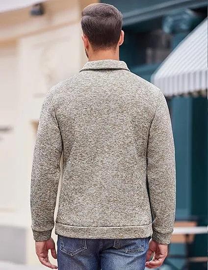 Men's Casual Slim Fit Pullover Sweater Knitted Thermal Sweatshirt.Fleece-lined For Warmth And Wind Protection.Comfortable And Stylish