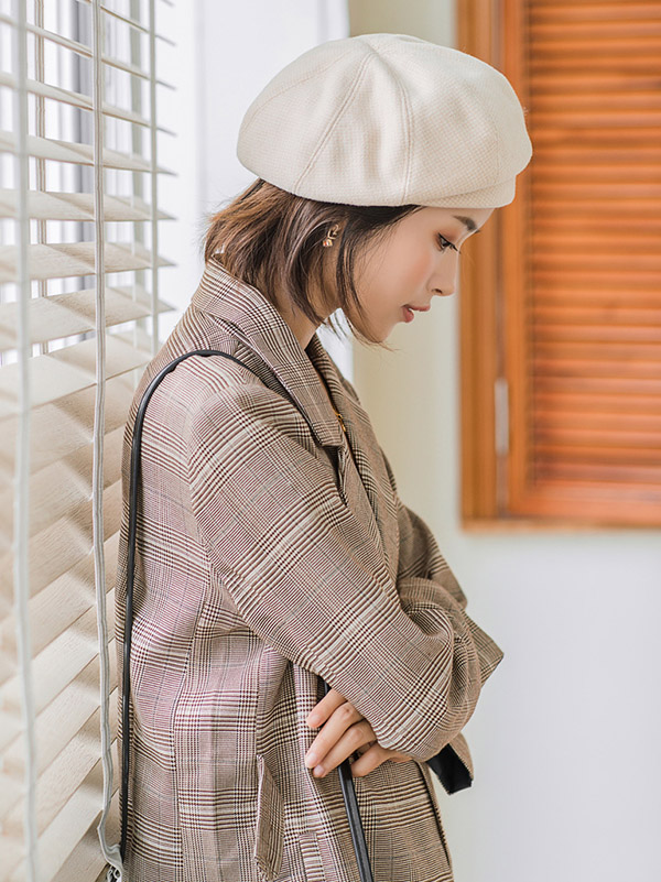 Personality Striped&Plaid Beret Hat