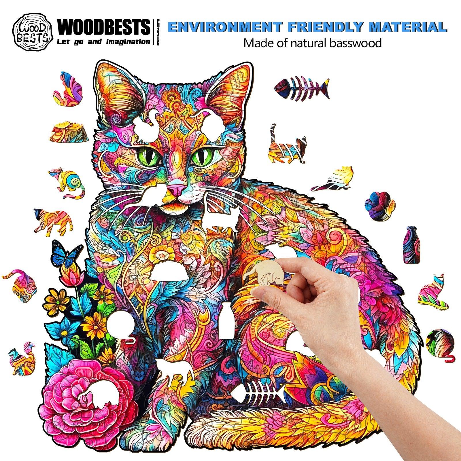 Naughty Cat Wooden Jigsaw Puzzle
