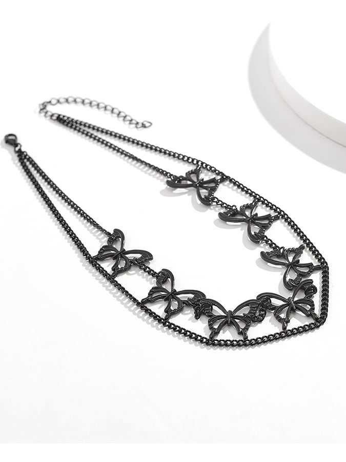 Halloween Gothic Dark Butterfly Chain Choker