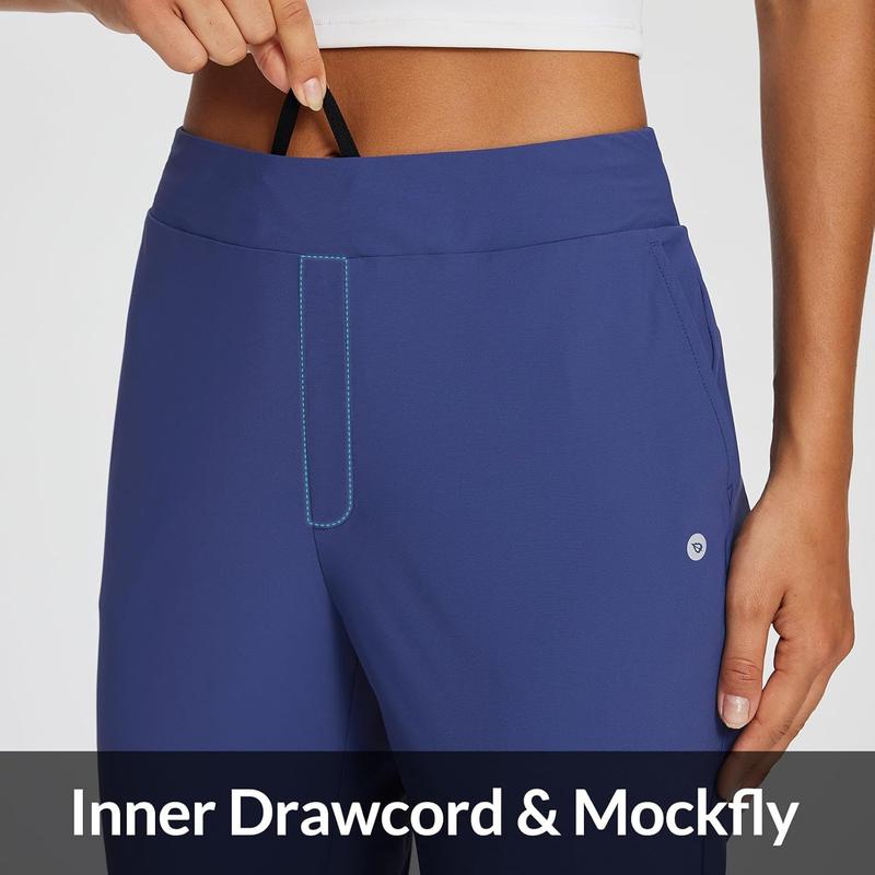 Women’s Breathable Lightweight Ankle-Length Summer Trousers – Stretchy Work Bottoms with Zipper Pockets & UPF 50 Sun Protection (Plus Size Friendly)