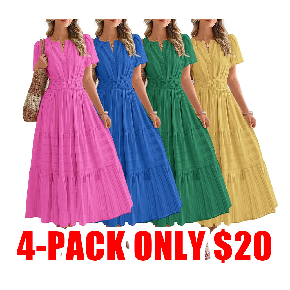 Women’s Lightweight Boho Maxi Dress with Pockets