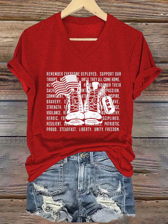 Women's Red Friday Print T-shirt