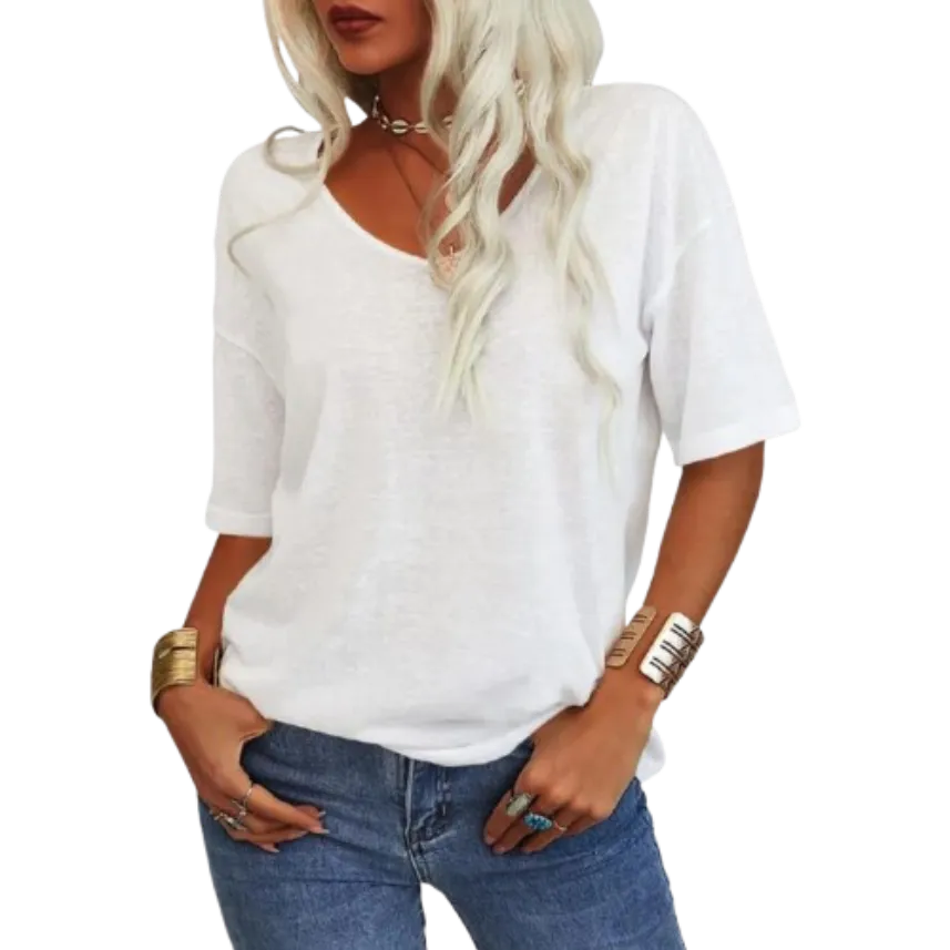 ✨Women's Solid Color V-Neck T-shirt [On Sale & Quick Ship!]