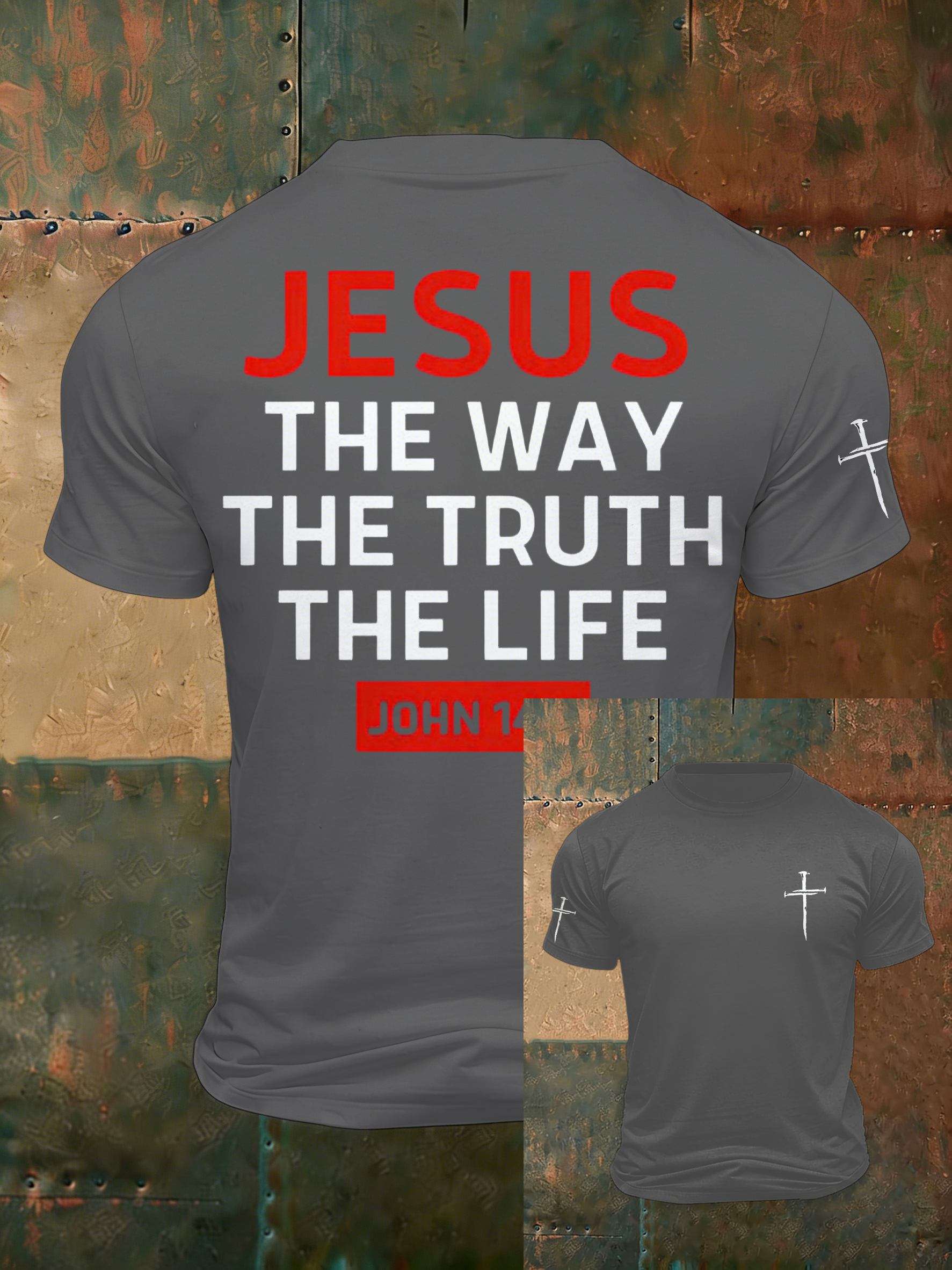 Men'S Casual Faith Jesus Letter Printed Round Neck T-Shirt