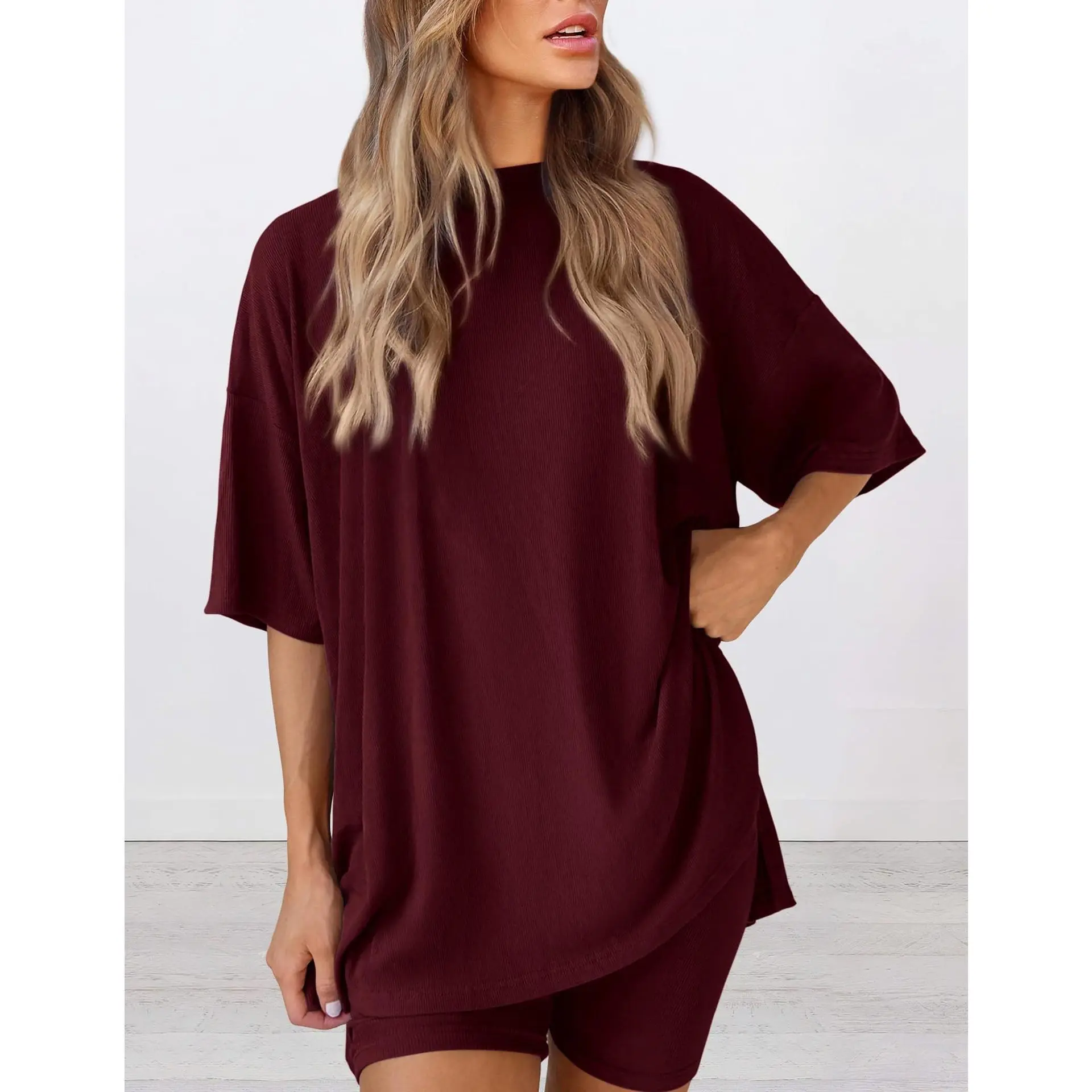 Women's Summer Casual Two-Piece Set: Minimalist Loungewear crafted from soft viscose fabric