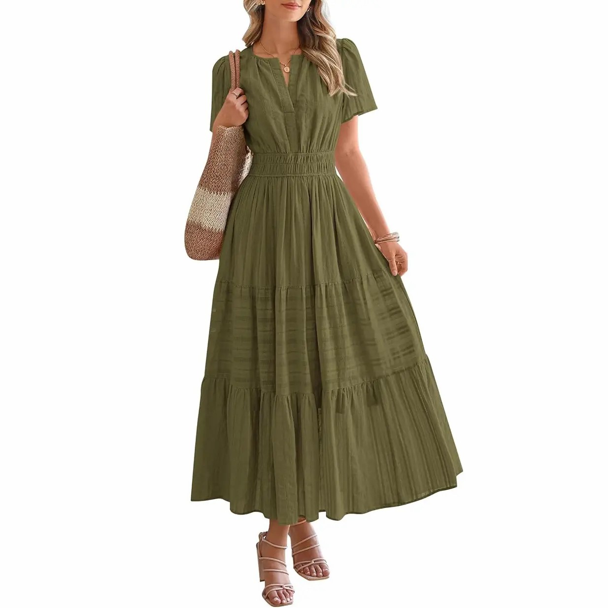 Women’s Lightweight Boho Maxi Dress with Pockets