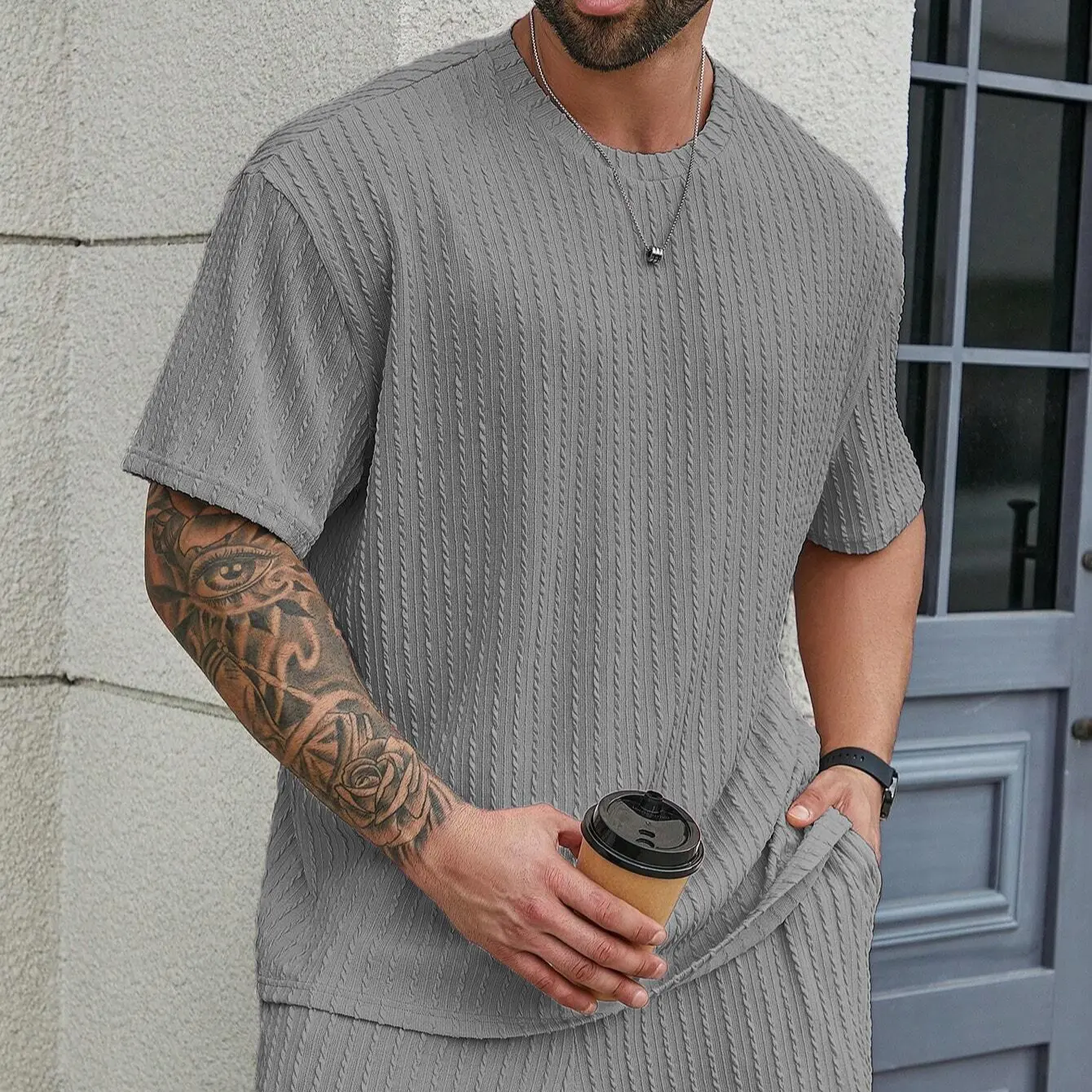 🌴 Men's Relaxed 2-Piece Casual Lounge Set