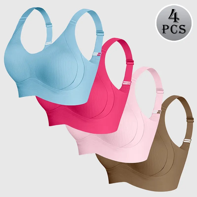 🔥LAST DAY SALE 70% OFF💕Women's Solid Wireless Bra, ComfortableBreathable Push Up Bra