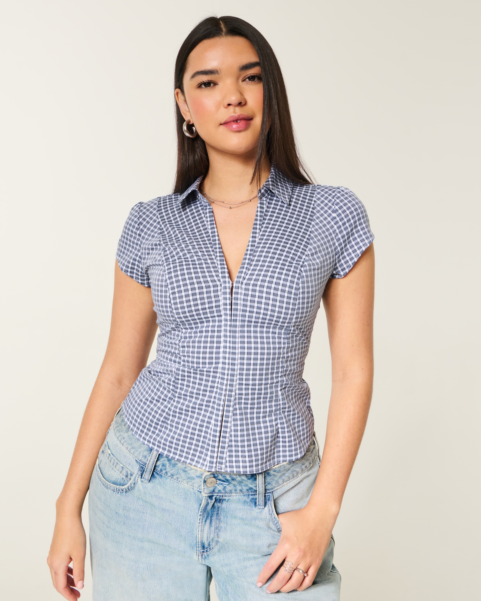 Short-Sleeve Ruched Shirt